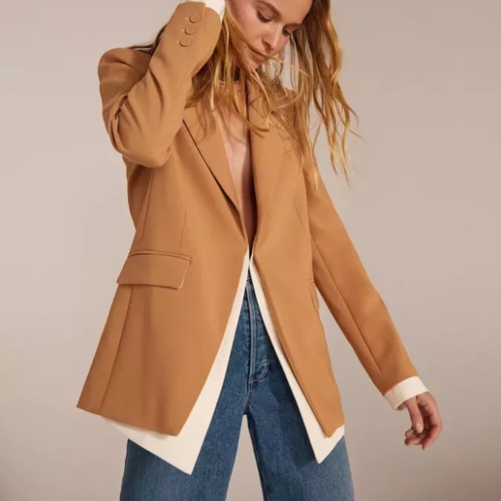 NWOT FAVORITE DAUGHTER The Kelly Blazer – Tan Multi – Size X-Small